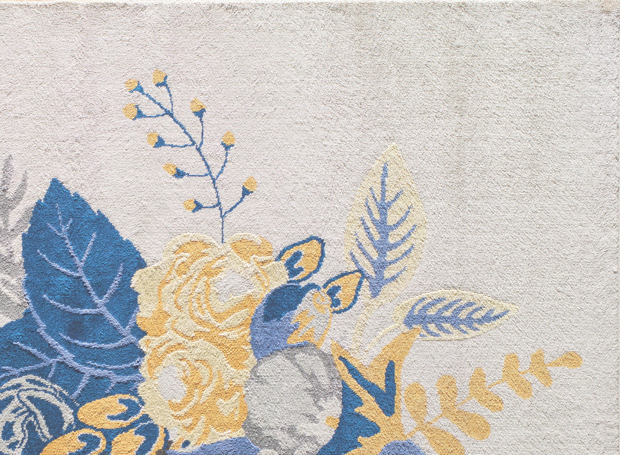 Rugs America Hanna VA25D Floral Charm Ivory Gold Floral Transitional Beige Area Rug, 9'x12'
