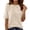 Beige, variant on Short Sleeve Knitted Pullover – Crew Neck Diamond Pattern Sweater – Lightweight Summer Top – Elegant Casual Knit Shirt – Available in 14 Colors – Sizes S-XXL
