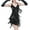 Black, variant on Women Sequins Latin Dance Dress With Gloves Adult Lady Tassel Fringe Salsa Ballroom Tango Cha Rumba Samba Dancewear
