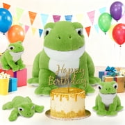 MaoGoLan 4pcs Frog Stuffed Animals 15.7'' Plush Frog Pillow with 3 Frog Babies Plush Toy