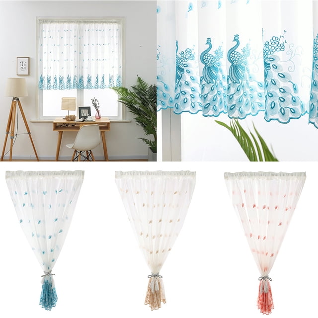 Xihbxyly Cortina Transparente, Elegante Cortina de Voile, Filtra Suavemente La Luz Natural, Decoración Moderna para El Hogar, Acogedora Adición a La Sala de Estar, Lavable a Máquina, Tamaño 120 X 100