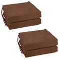 thumbnail image 4 of Blazing Needles Set of 4 Indoor Microsuede Chair Cushions, Chocolate, 4 of 4