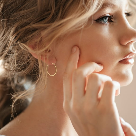 Small Textured Hoop Earrings - Hypoallergenic Twisted Design Fashion Hoops Jewelry