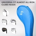 thumbnail image 6 of FINGER TEN Golf Iron Head covers Long Neck Number 3 4 5 6 7 8 9 P S, Deluxe Club Headcovers Zippered for Left Right Handed Golfer Color Blue Black Hot Pink Fit Iron Clubs, 6 of 7