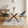 thumbnail image 3 of ODIKA 5'x7' White Taupe Floral Medallion Design Washable Area Rug Elegant Ornamental Patterns with Classic Charm for Small Living Room, Bedroom, Easy Care, Non-Shedding, Pet Friendly, 3 of 7
