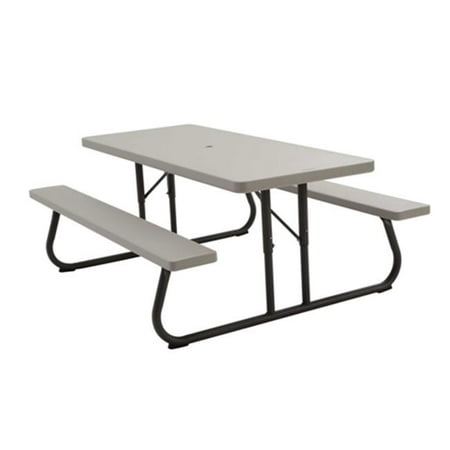 LIFETIME PRODUCTS 6-ft Gray Resin Rectangle Picnic Table