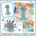 thumbnail image 2 of Princess Royal's First Wish 1st Birthday Candle - Fashionable Cartoon Creative Design with Glitter Crown Accents, Blue Sparkly Finish - for Birthday Parties, Cake Toppers,' Celebrations, Anniver, 2 of 5