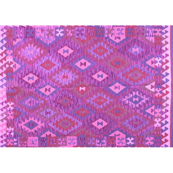 Ahgly Company Indoor Rectangle Southwestern Purple Country Area Rugs, 5' x 8'