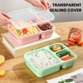 thumbnail image 6 of 33oz Portable Lunch Box - 3-Compartment Reusable Bento Snack Food Container for School, Work, Travel, 6 of 7
