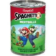 SpaghettiOs Super Mario Bros Canned Pasta with Meatballs, 15.6 oz Can