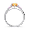 thumbnail image 4 of 2.15 Carat Round Cut Citrine & Pink Sapphire Gemstone Elegant Anniversary Ring for Women 18K White Gold Size 6 by Diamond-Capitals, 4 of 7
