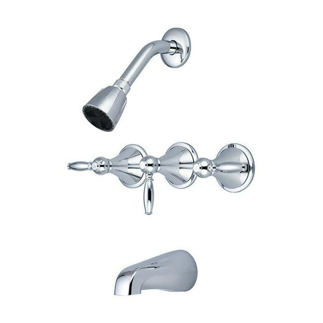 Central Brass 80868-L3 Three Handle Tub & Shower Set - Polished Chrome