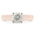 thumbnail image 2 of 1 Carat 6.5MM Round Cut Lab Created Moissanite Diamond Solitaire Engagement Rings For Women In 14K Rose Gold Over Sterling Silver (G-H Color, VVS1 Clarity, 1 Cttw)-9.5, 2 of 7