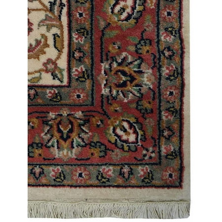 - Rugsotic Carpets Hand Knotted Persian Wool 4'x6' Oriental Area Rug Kashan Cream PR0015