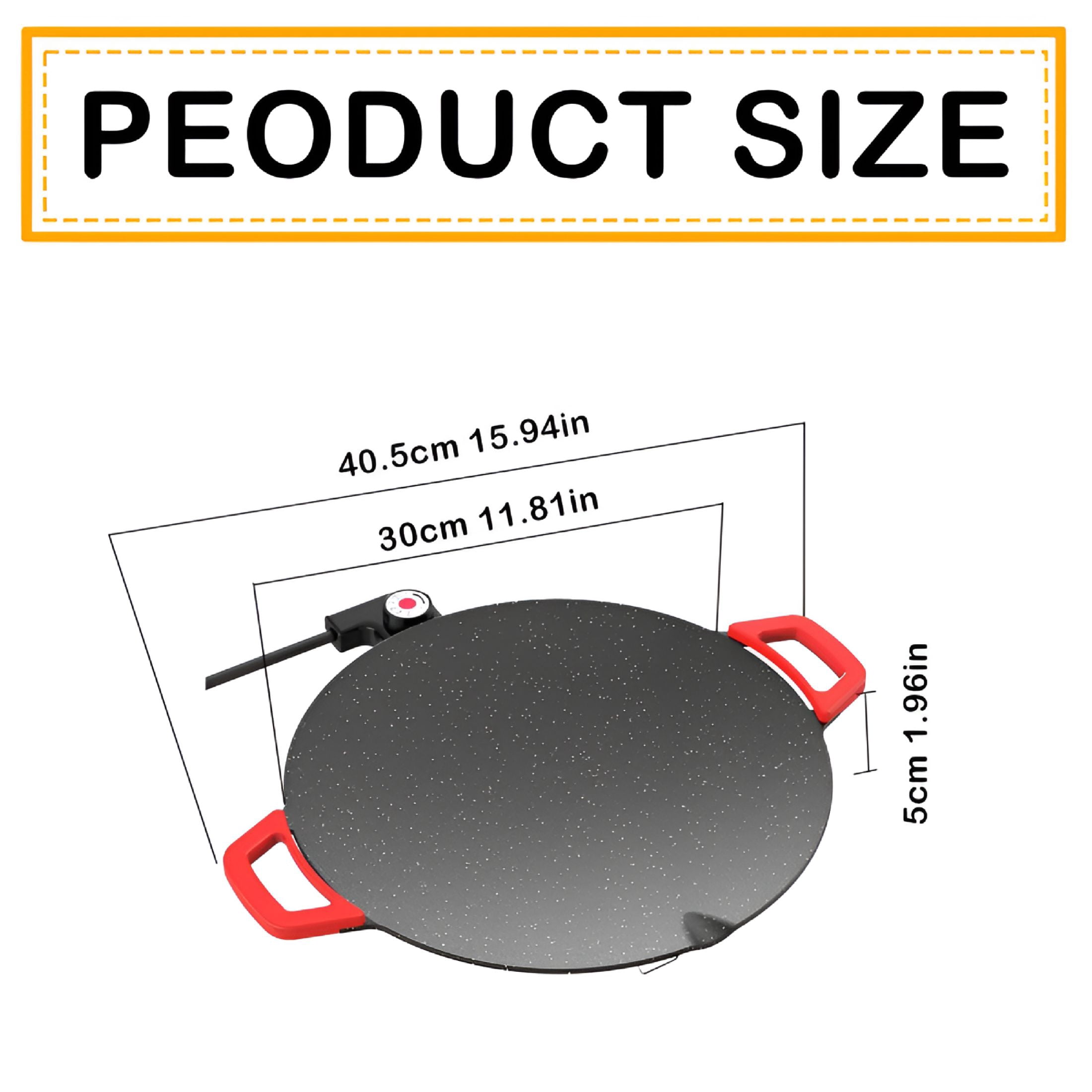 HIBIBUD Korean Household Electric Baking Pan Roast Round Plug Electric Baking Pan Meat Pan Barbecue Oven Non Stick Stone Frying Pan 1350W And 220V