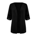 thumbnail image 5 of Tbopshirt Cardigan for Women,Clearance Women Fashion Cardigan Up Casual Solid Color Half Sleeve Hoodeless Tops Girls Zip Up Jacket, 5 of 5