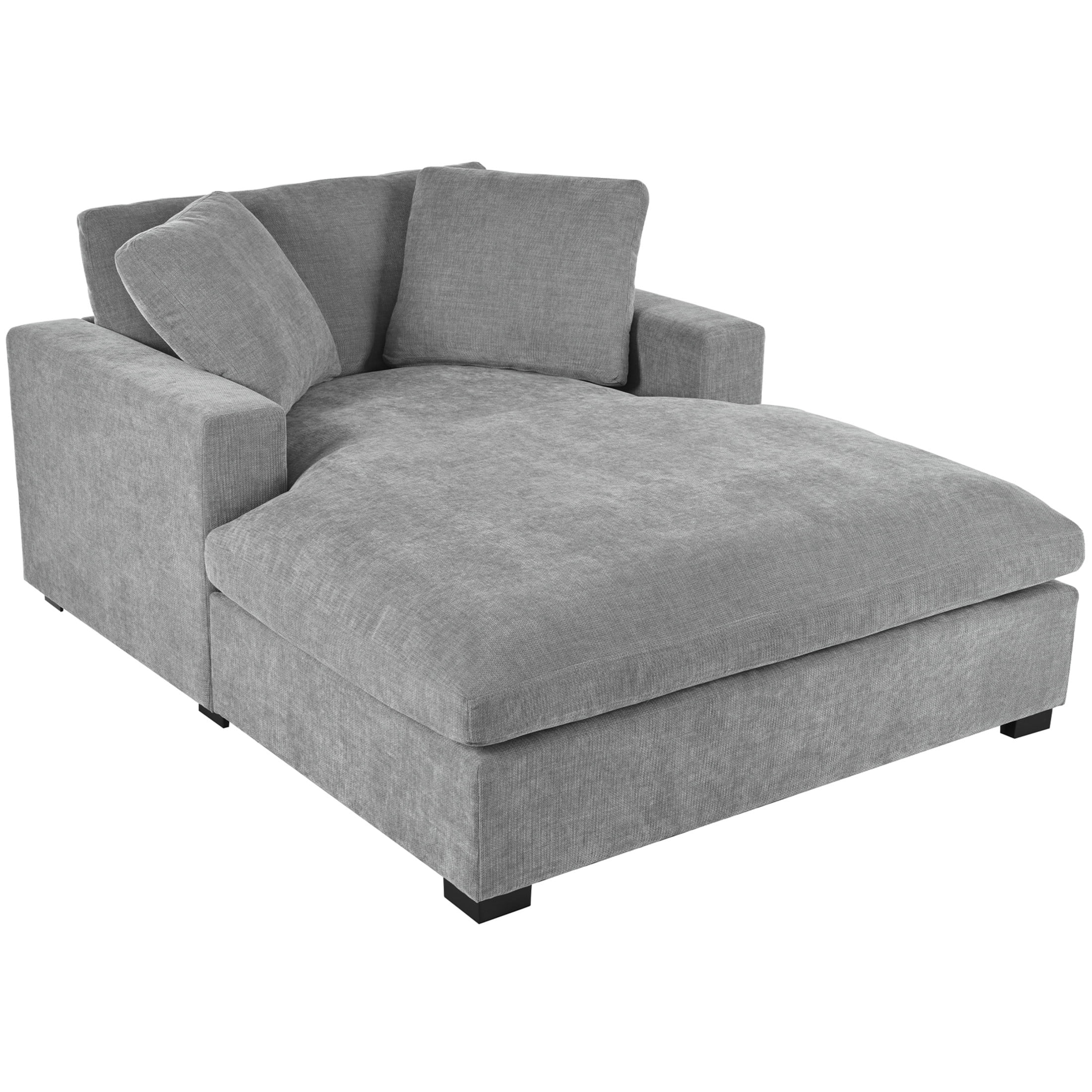 Christopher Knight Home 70.9" Classic Oversized Chaise Lounge Chair, Plush Fabric with Durable Frame, Gray