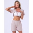 thumbnail image 3 of DARING DIVA Women's Pajama Set with Built-in Bra and Shorts Comfy Lounge Set L Pink, 3 of 7