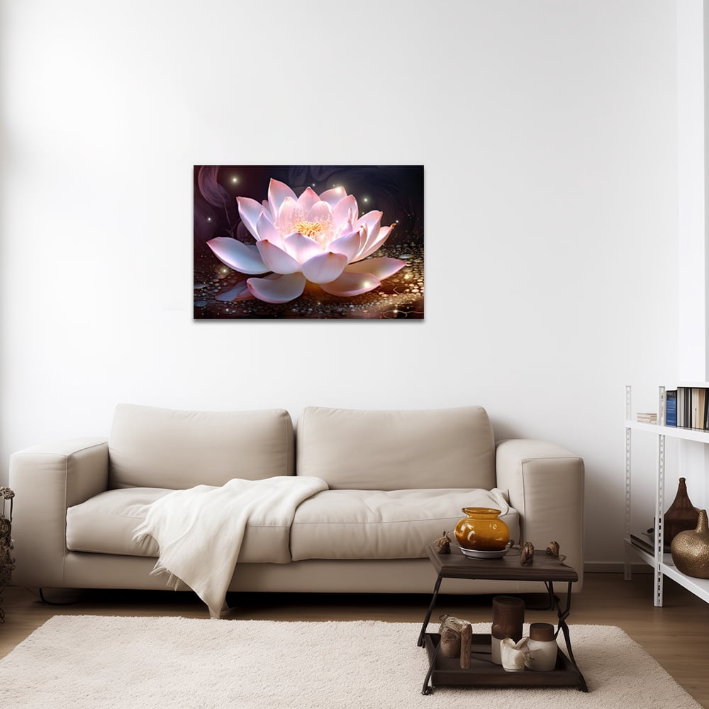ZHONGYUTONG Zen Canvas Art Print Lotus Flower Picture Floral Bloom Paintings Yoga Decor (20"x30")