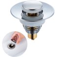 thumbnail image 1 of Tapón de fregadero de acero inoxidable de 34-38mm, tapón de fregadero emergente Universal con 2 juntas de silicona, para tapón de baño de lavabo de encimera TUNC Sencillez, 1 of 5