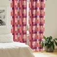 thumbnail image 2 of Ambesonne Peach Curtains, Geometric Square Colorful, Pair of 28"x63", Purple Coral, 2 of 5