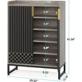 thumbnail image 2 of Tribesigns Shoe Cabinet for Entryway, 25 Pairs Shoe Cabinets with Doors, 5-Tier Wood Shoes Rack Organizer, Gray, 2 of 6