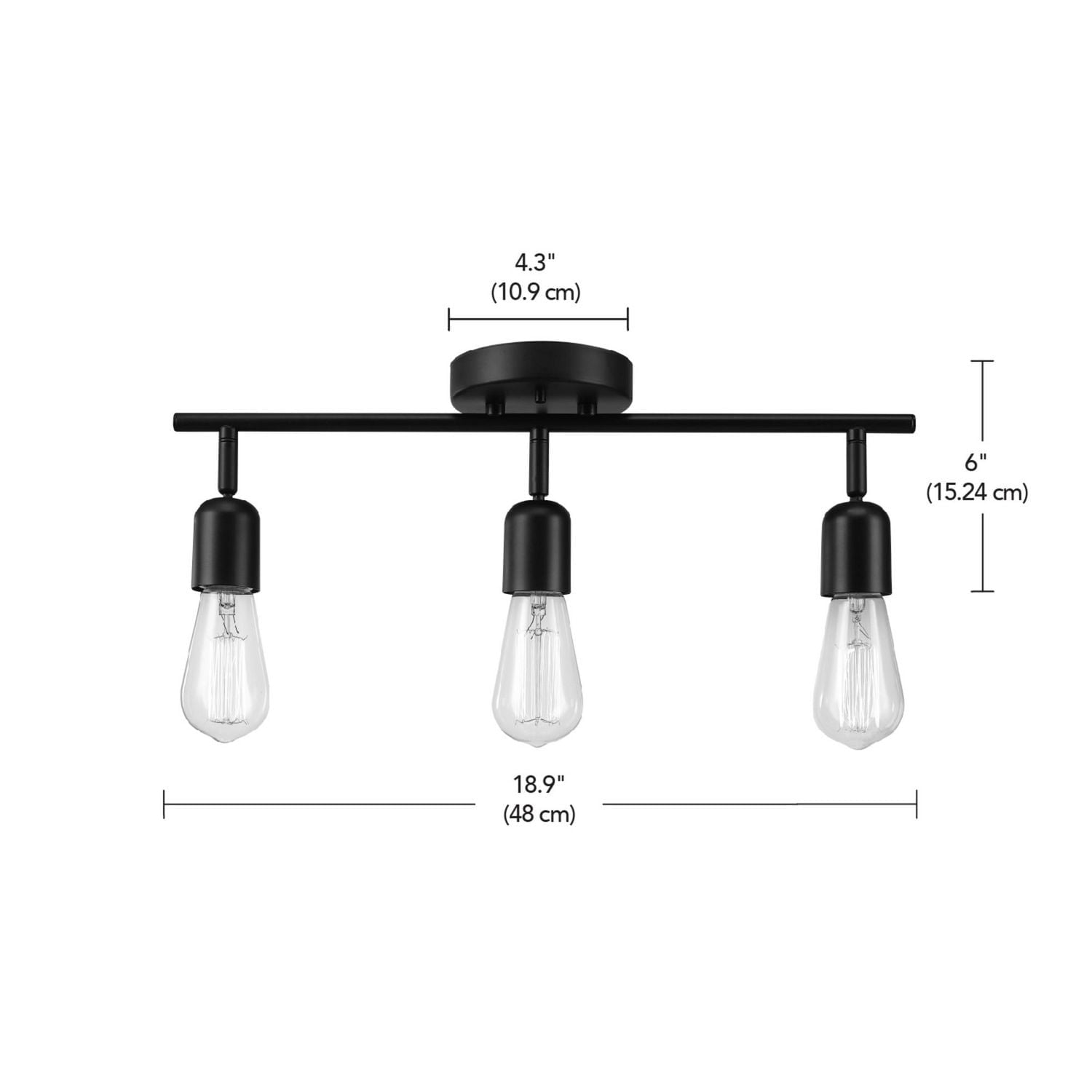 Pearson 3-Light Matte Black Track Lighting