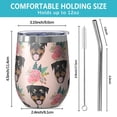 thumbnail image 5 of 12oz Stemless Wine Tumblers Rottweiler and Pioneer Flower Vacuum Insulated Stainless Steel Travel Tumbler Cups Mug with Lid and Straw for Champaign,Cocktail,Beer with Cleaning Brush, 5 of 5