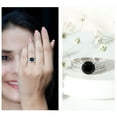 thumbnail image 3 of Rosec Jewels Lab Grown Black Diamond Wedding Bridal Ring Set - 2 Carat Engagement Ring with Band - AAAA Quality Certified, 10K White Gold, US 11.00, 3 of 9