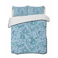 thumbnail image 2 of Quilts Twin XL Size, Light Blue Teal Soft Comforter Bedding Set for Bed, Retro Botanical Abstract Art Lightweight Quilted Bedspread with Pillow Cover(2 Pieces) for All Season, 68x98 Inch, 2 of 6