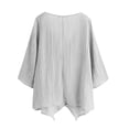 thumbnail image 5 of TKLPEHG Women Blouses Dressy Casual Crew Neck Cotton Linen Shirt Fall Tops Comfy Long Sleeve T Shirt Loose Lightweight Solid Color Fashion Blouses Pullover (White,M), 5 of 5