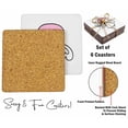 thumbnail image 4 of Inkdotpot Set of 6 Drink Coasters DecorativeNon,SlipCork Base4-inch Square PrintedCoastersEasy Clean- Angels, 4 of 8