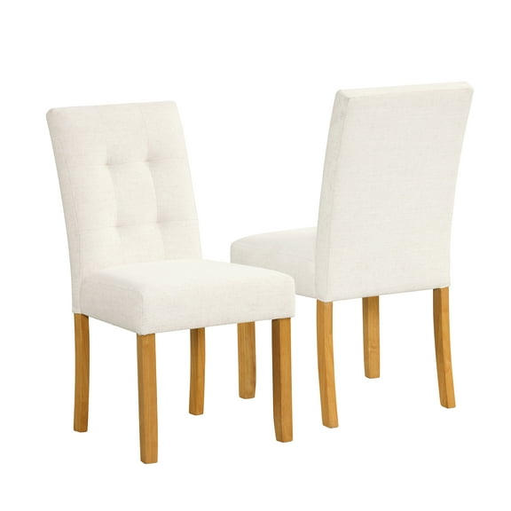 HomePop Tufted Back Dining Chair, Set of 2, Cream