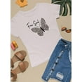 thumbnail image 3 of Butterflies And Leopard Print T-Shirt Women -Image by Shutterstock, Female XX-Large, 3 of 4