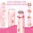 thumbnail image 2 of YUNOVA Bikini Trimmer, 2 in 1 Dual-Head Electric Razors for Women Pubic Hair, Waterproof Wet/Dry Use Body Hair Trimmer Face Shaver, Rechargeable Hair Removal for Bikini Legs Face Underarm Arm Back, 2 of 7