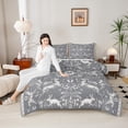 thumbnail image 4 of Homewish Animal Deer Rabbit Owl 3-Piece Full Size Comforter Sets for Teens Boys Girls,Chic Flower Bedding Comforter Set,Exotic Style Lightweight Bedding Sets,Ultra Soft Home Decor,Reversible, 4 of 8