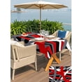 thumbnail image 4 of Outdoor Tablecloth with Umbrella Hole and Zipper, Red Black Geometric Rectangle Table Cloth 54x80 Inch Waterproof Tablecloth, Modern Art Abstract Grey Line Picnic Table Cover for Patio Camping, 4 of 7