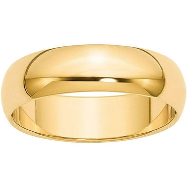 10k Yellow Gold 7mm Plain Classic Dome Wedding Band Ring Size 9