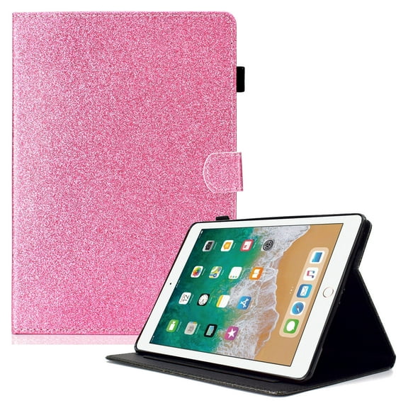 New iPad Pro 11 Inch Case 2018 Released, Allytech PU Leather Glitter Sparke Slim Fit Folio Stand Auto Sleep Wake [Pencil Holder] Protective Cards Holder Wallet Case for Apple iPad Pro 11 Inch, Pink