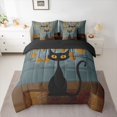 thumbnail image 2 of jejeloiu Brown Blue 7pcs Bedding Comforter Set,Funny Cat Kitten Queen Bedding Sets,Pet Animal Lover Queen Sheet Sets For Girls Boys,Microfiber Bedroom Decor Reversible, 2 of 8
