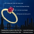 thumbnail image 2 of Gem Stone King 10K Yellow Gold Red Ruby Solitaire Engagement Ring for Women (1.02 Cttw, Oval 7X5MM, Gemstone July Birthstone, Size 5.5), 2 of 4
