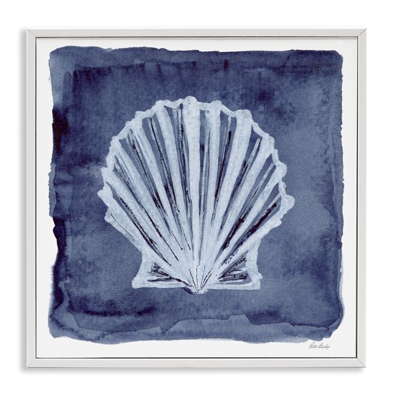 Stupell Industries Clam Shell Impression Animals Painting White Framed Art Print Wall Art, 12 x 12