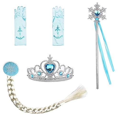 BanKids Princess Crown Magic Wand Guantes y peluca para disfraz de princesa para niñas peq BanKids BanKids