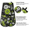 thumbnail image 2 of Yayeee Double Oven Mitt Kitchen Heat Resistant Baking 35" x7" Quilted Glove, White Flower Pattern, 2 of 6