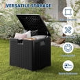 thumbnail image 2 of YUSAZENS Coffre de Terrasse Extérieur en Résine Verrouillable de 28 Gallons, Résistant aux Intempéries, aux UV et Imperméable, Contenant de Rangement, Noir, 2 of 9