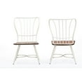 thumbnail image 4 of Baxton Studio Longford "Dark-Walnut" Wood and White Metal Dining Arm Chair (Set of 2), 4 of 10