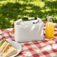 thumbnail image 4 of Lunch Bag, Foldable Insulated Beige Tote, 1 Pack Portable Waterproof Leakproof Food Container, For Work Office School Picnic Travel Outdoor Meal Storage, 4 of 6