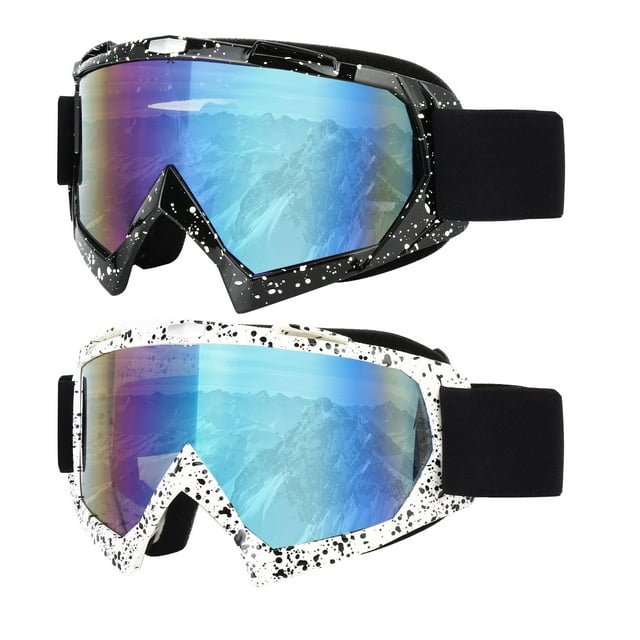Lentes de Nieve LJDJ para Esquí UV400 Protector Paquete de 2 - Negro