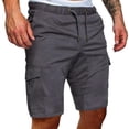thumbnail image 1 of OUSITAID Mens Casual Drawstring Cargo Shorts Classic Relaxed Fit Elastic Waist Work Shorts with Multi-Pocket, 1 of 8