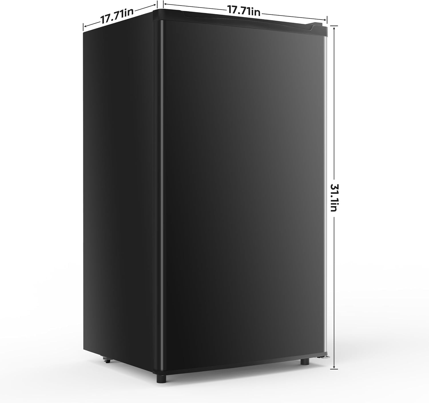 3.2 cu ft Mini Fridge with Freezer Compartment, Small Single Door Refrigerator Adjustable Thermostat, Energy Saving Compact Fridge for Office Dorm Bedroom, Black